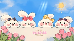 蓝天下的小兔