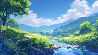 4K护眼山间小溪