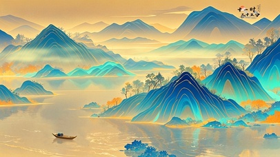 唯美琉璃荧光山河图