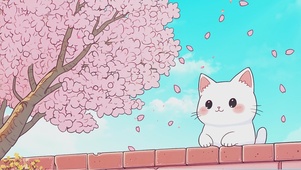 墙上猫咪