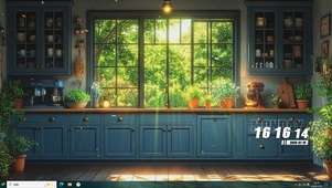 护眼阳光窗外绿景主题