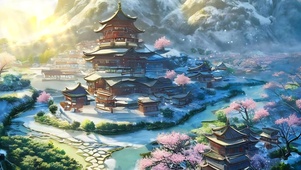 初冬山中古村