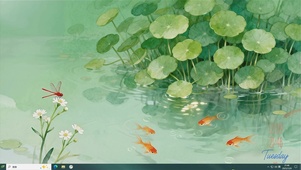 鱼戏莲叶间