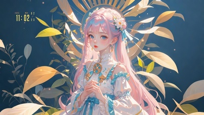 4K 粉发唯美女孩