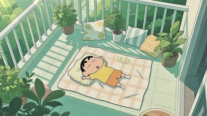 治愈小新阳台小憩