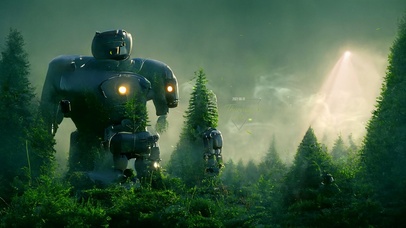 4k 护眼森林未来高达机器人