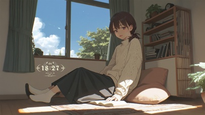 唯美午后房间少女