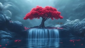 樱花瀑布