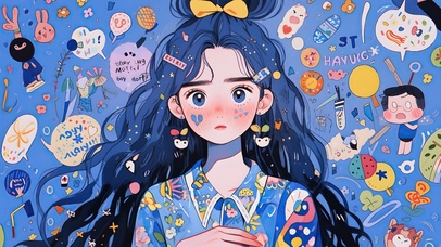 治愈蓝色多巴胺少女