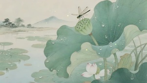 小荷才露尖尖角，早有蜻蜓立上头