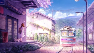 唯美治愈樱花站台