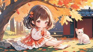 枫叶树下