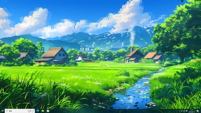 绿色护眼清新乡村