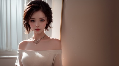 清纯性感露肩美女
