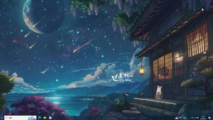 海边夜景-桌面主题