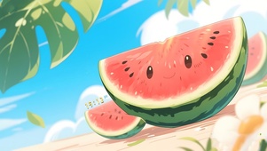 清新夏日西瓜