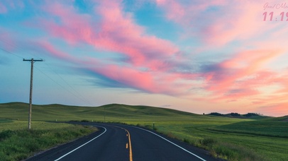 粉色晚霞·寂静马路