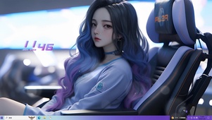 纯欲长发电竞美女