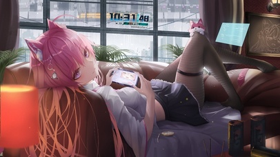 4K性感黑丝猫耳游戏少女