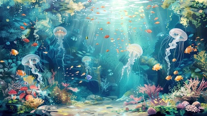 清新氧气感海底水母