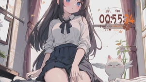 粉红色的可爱少女