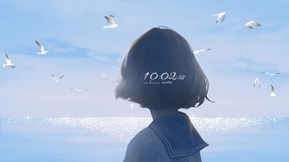 治愈短发女生背影