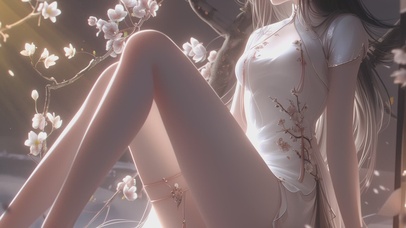 清纯连衣裙女孩，浪漫旗袍美女