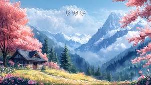 桃花飞舞