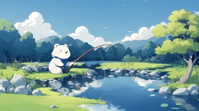 垂钓可爱小熊
