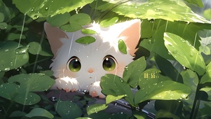 4k 小猫避雨