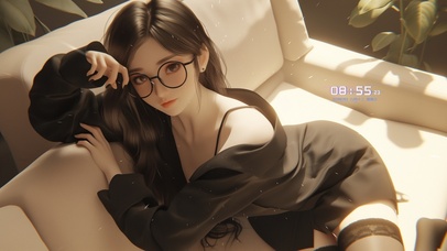 美人新妆出镜心，自知明艳更沉吟