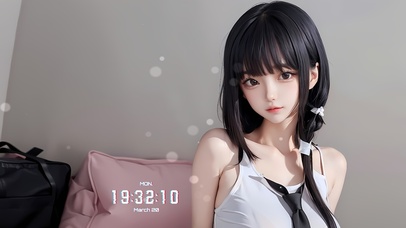 可爱黑发治愈女神