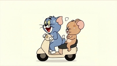 猫和老鼠开车有趣壁纸