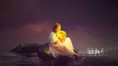 夜空中的小女孩4K简约壁纸