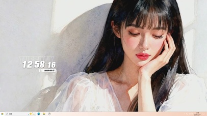 清纯长发女孩桌面主题