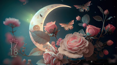 唯美治愈月亮花蕊