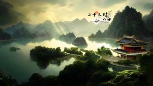 唯美治愈青山湖泊