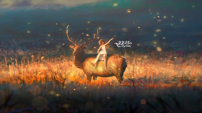 4k 治愈唯美麋鹿少女