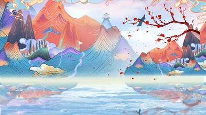 4k国潮唯美水中倒影