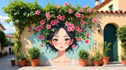 墙绘女孩