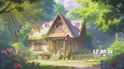 护眼房屋花草树木景色