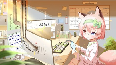 4K 电脑房间女孩