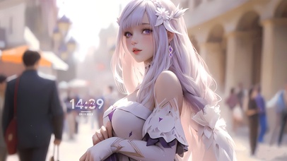 4K清纯紫发女孩	