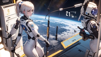炫酷太空宇航员少女