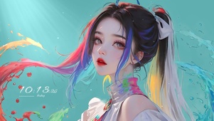 长发彩虹少女