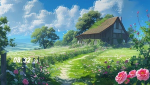 护眼房屋花草树木