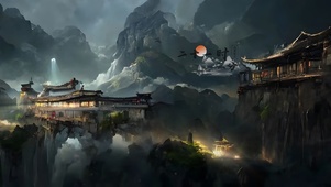 唯美古风山庄
