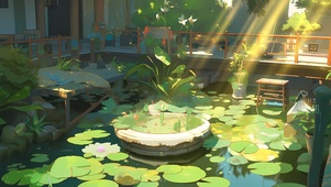 夏季荷塘