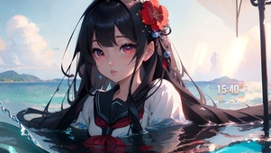 落水可爱校服少女