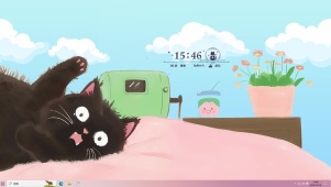 惊讶的黑猫